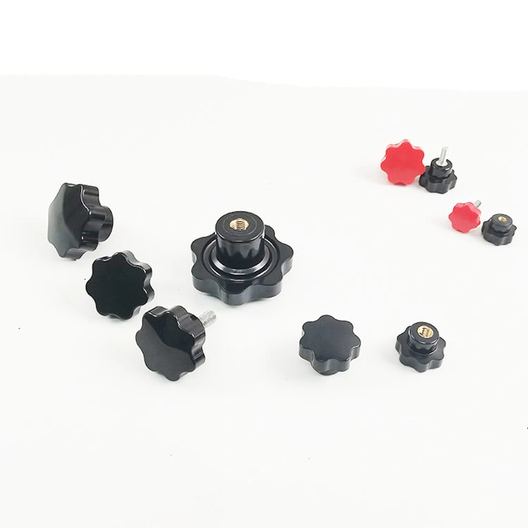 1/4-20 M6 M8 M10 M12 Thumb Screw Seven Star Knob Clamping Knob Red Black Bakelite Star Knobs