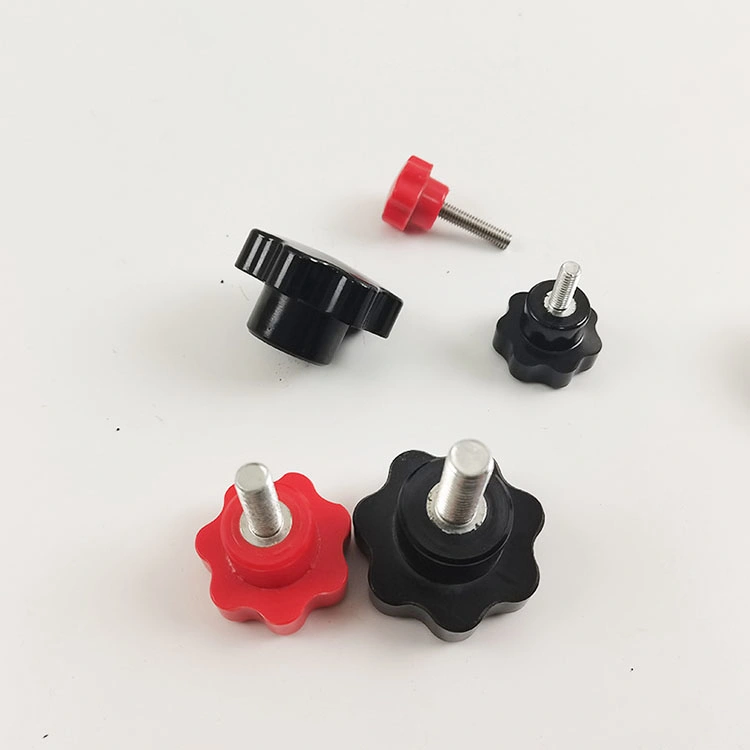 1/4-20 M6 M8 M10 M12 Thumb Screw Seven Star Knob Clamping Knob Red Black Bakelite Star Knobs